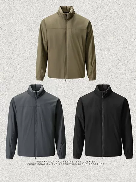 High-tech efficient warm fleece jacket for men, suitable for autumn and winter outdoor use, windproof, water-resistant, versatile, durable, and casual cotton coat