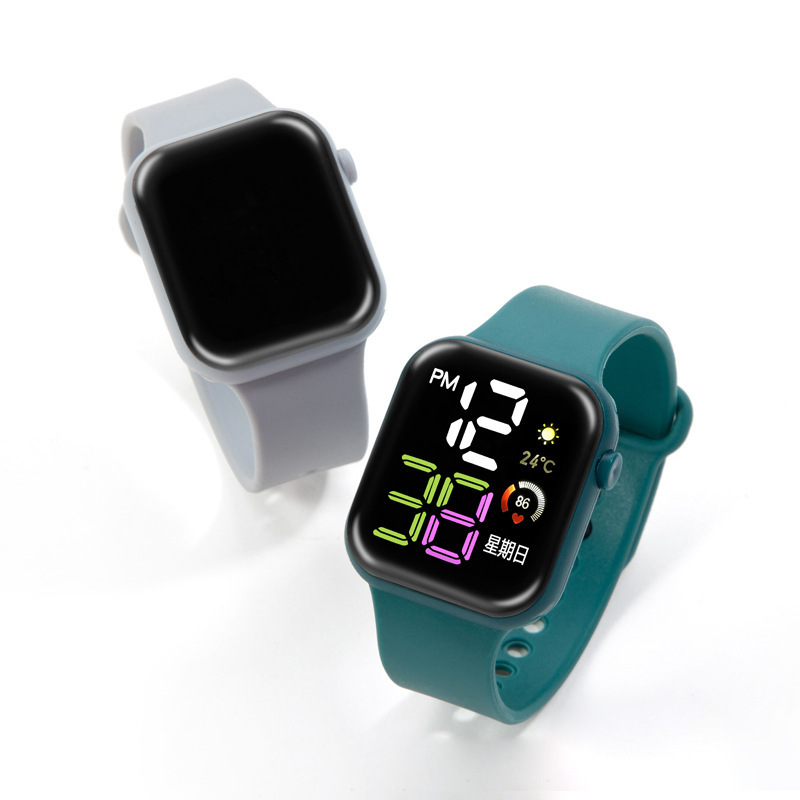2024 Cross-border New Double Display Large Character Simple Creative Fashion Square Button LED Electronic Watch Ins Multi-display 2024 Cross-border New Double Display Large Character Simple Creative Fashion Square Button LED Electronic Watch Ins Multi-display