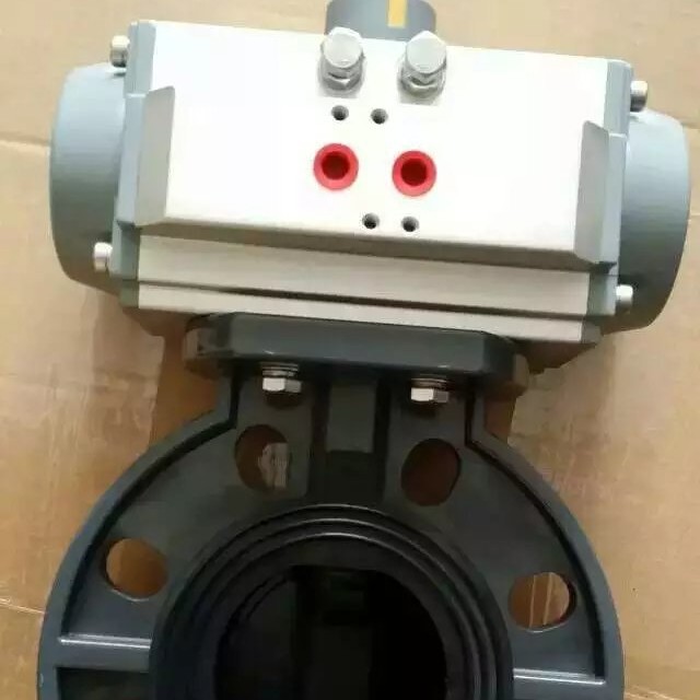 供应D671S气动对夹式塑料蝶阀、塑料阀门