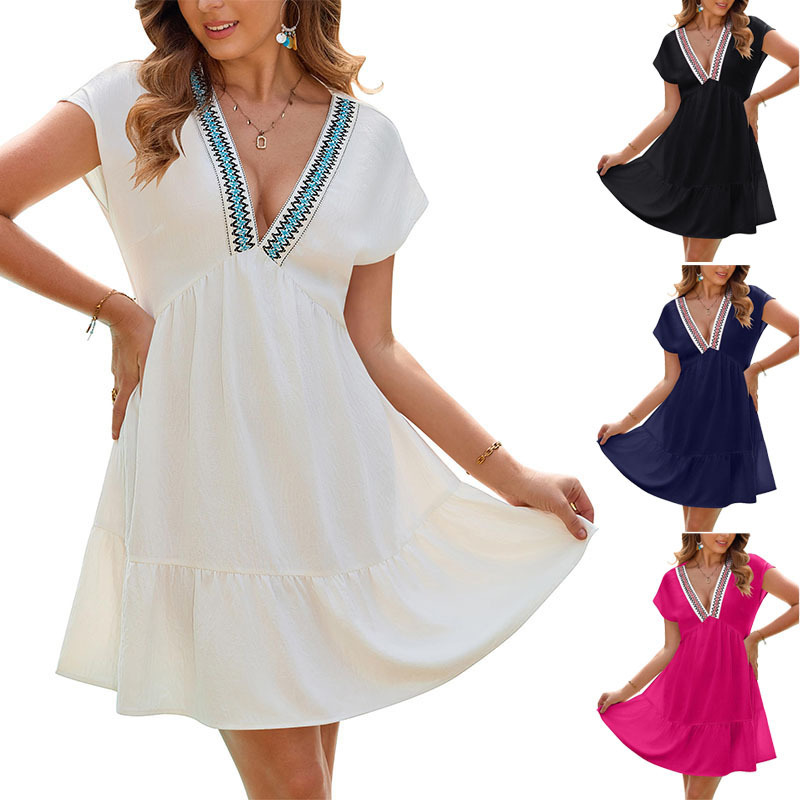 Amazon Cross-Border Women's Fashion Spaghetti Strap Dress Swiss Polka Dot Tank Dress with Pockets Fresh and Sweet Style