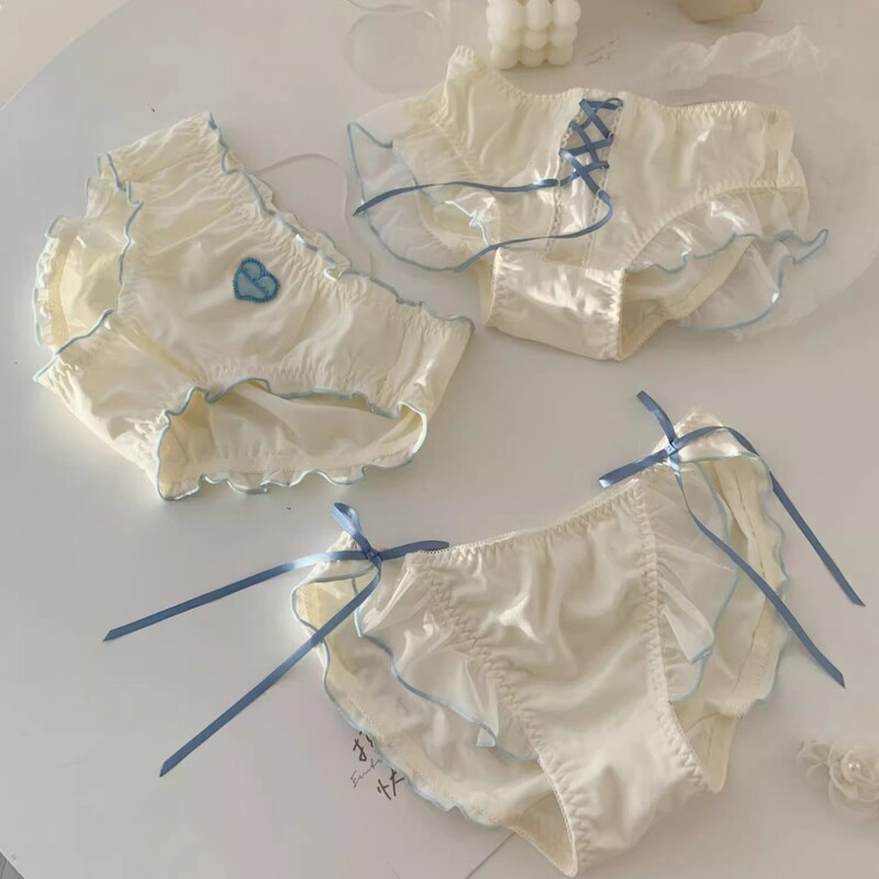 Couple panties for a man and a woman pure lace cotton panties ladies pure cotton cream cute lace briefs