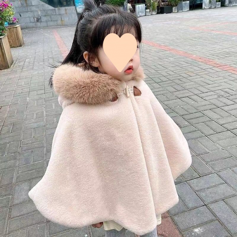 girl Shawl cloak baby men and women baby Plush Cape coat thickening Kids Cape jacket coat