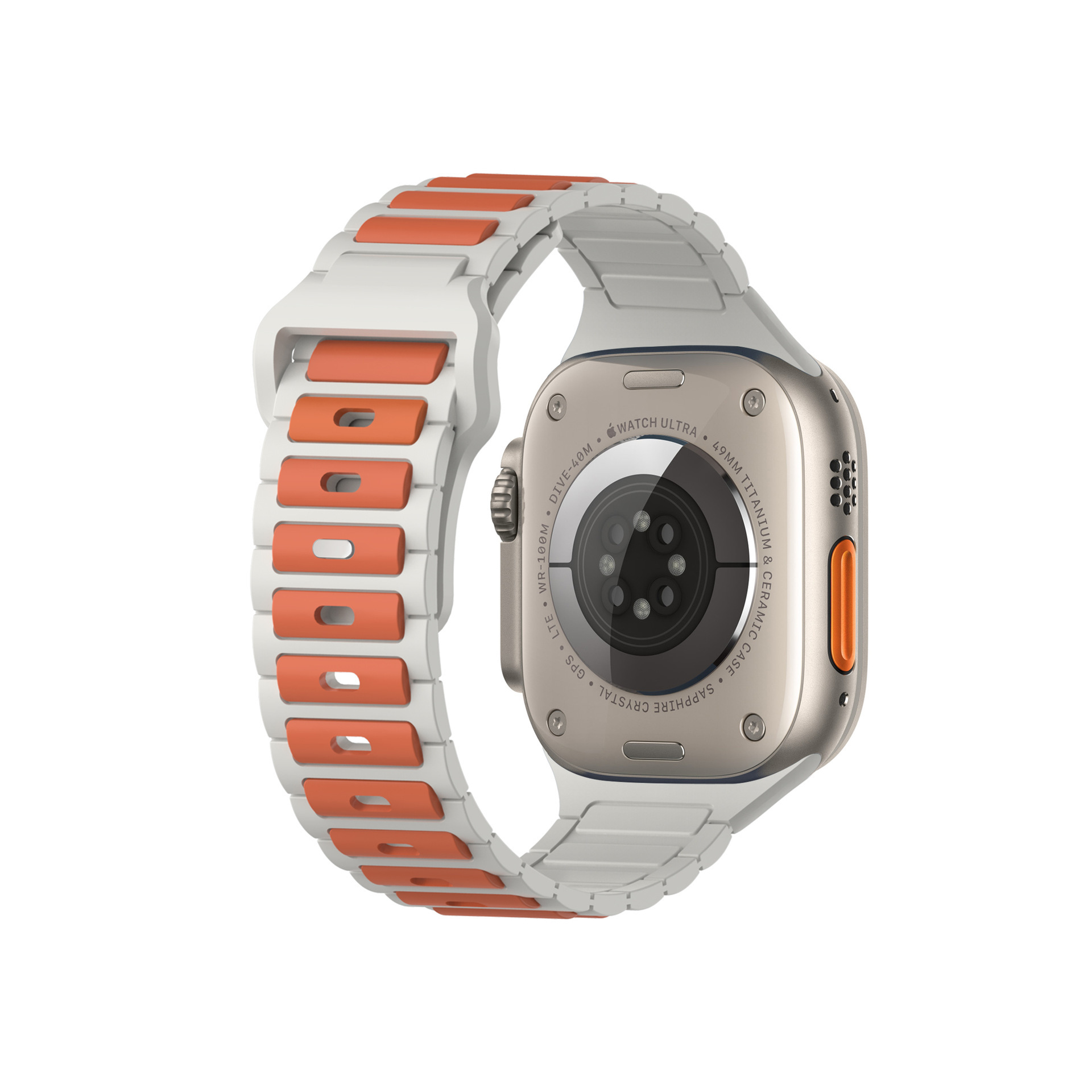 This is a three-bead dual-color silicone watch strap suitable for Apple Watch S10 undefined