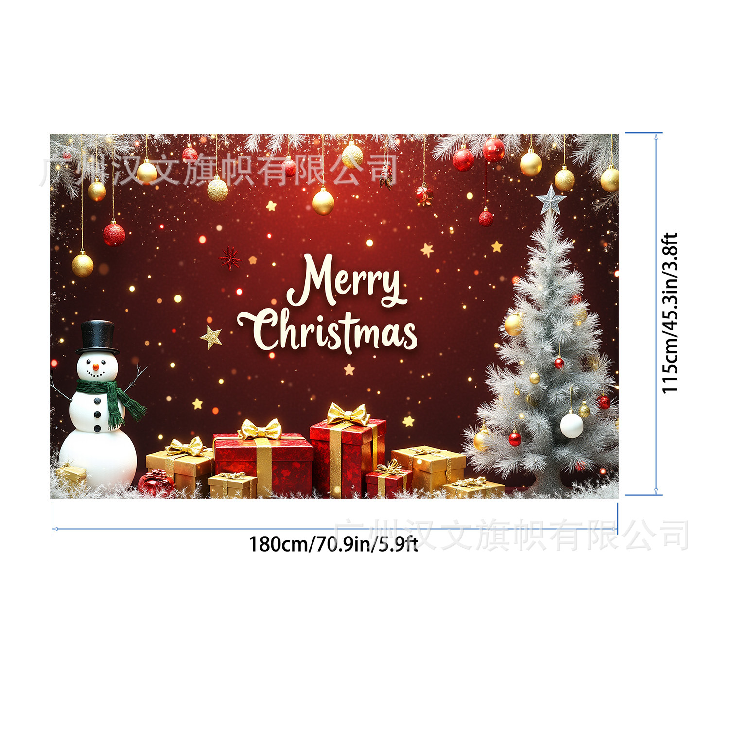 Cross-border new Santa Claus snowman background cloth banner home decoration holiday party atmosphere decoration supplies 5
