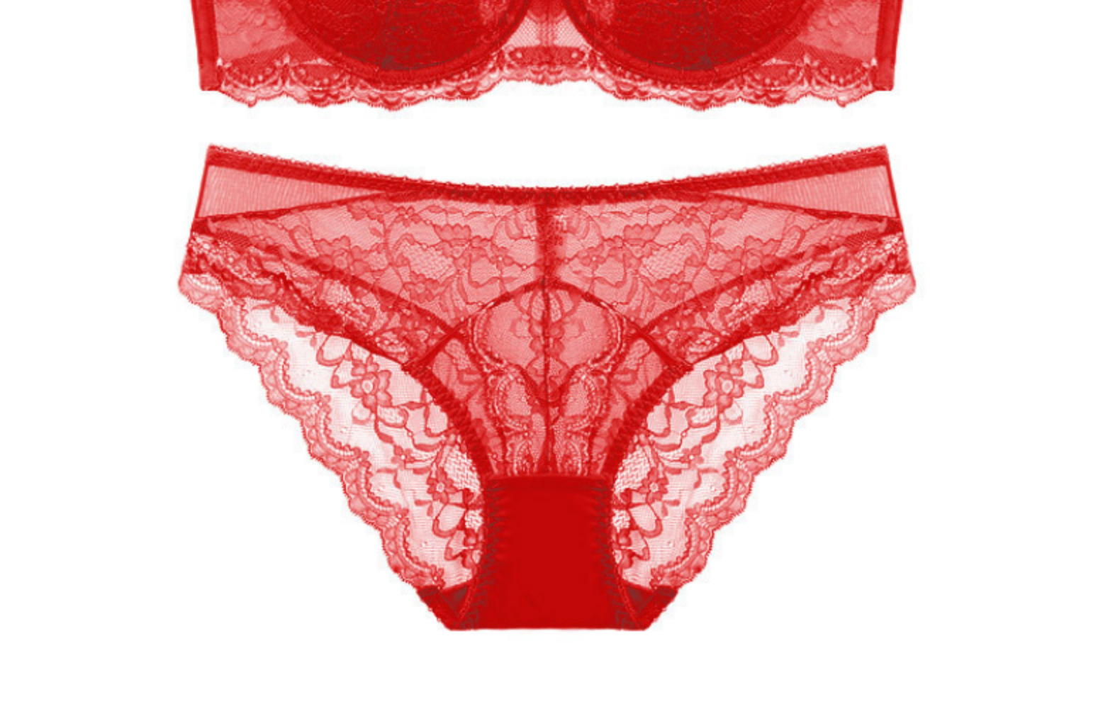 Women's Lace Bra And Briefs Set Comfortable Cotton For Large Bust_voghion.com
