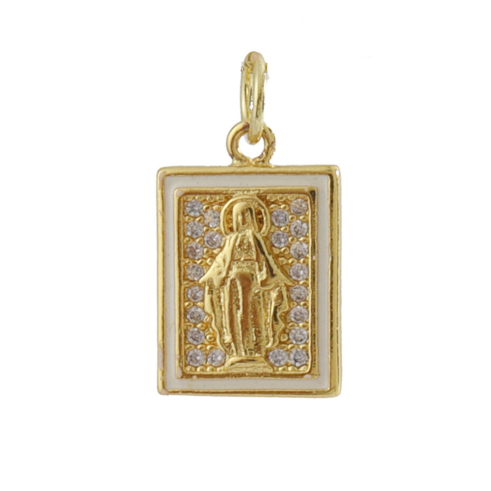 3g Weight Pendant Jewelry Making Type 14*26mm Jewelry Making Size Gold Plated Plating Material Zircon Inlay Material DIY Jewelry Accessories Classification 1 Piece Quantity Copper Material Human, Cross, Virgin Mary Pattern Inlay Design Vintage Style, Religion, Simple Style Style 1 Piece 14*26mm Copper Zircon Gold Plated Human Cross Virgin Mary Pendant 11