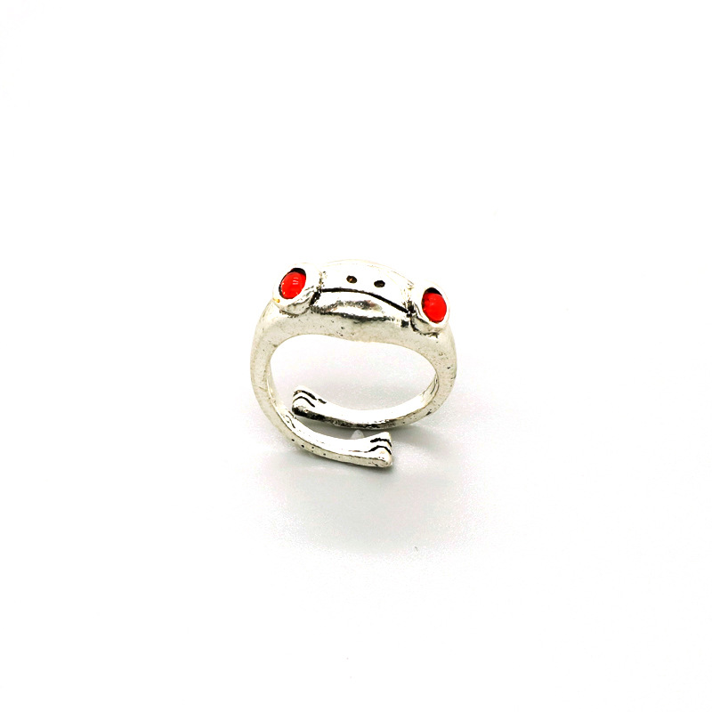 New Retro Funny Frog Crying Face Ring Creative Metal Hug Finger Ring Cross-border Jewelry display picture 6