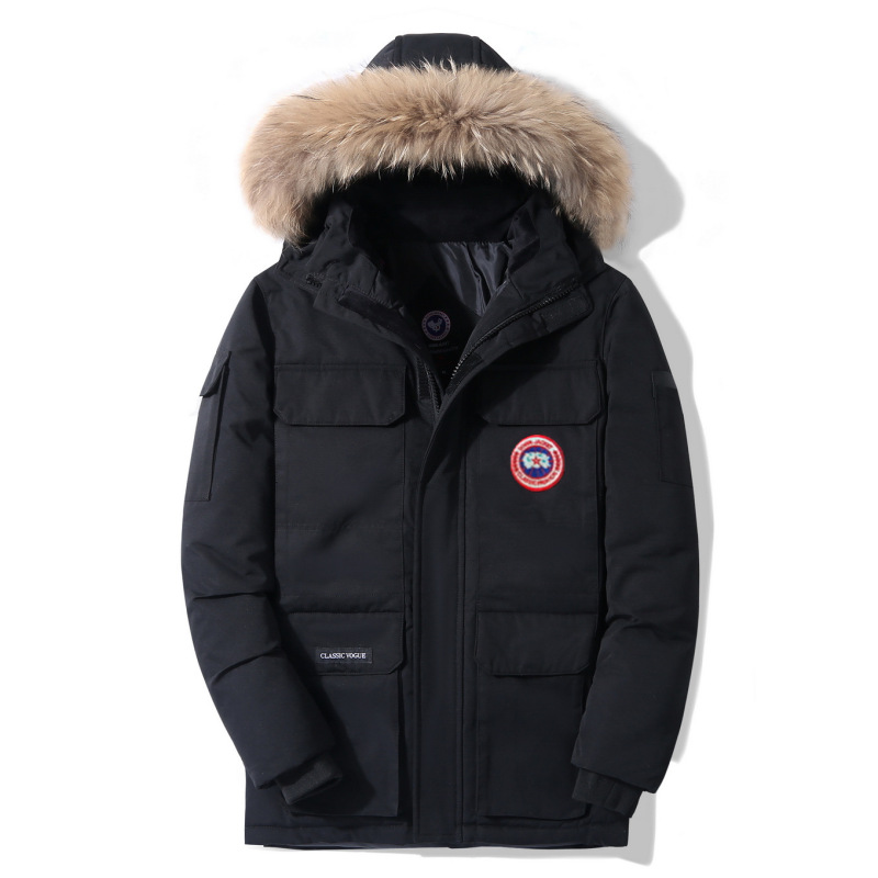 Men's White Duck down Jacket, Short Style, Hooded, Trendy and Fashionable, Youth Couple Style, Fur Collar Jacket Men's White Duck down Jacket, Short Style, Hooded, Trendy and Fashionable, Youth Couple Style, Fur Collar Jacket