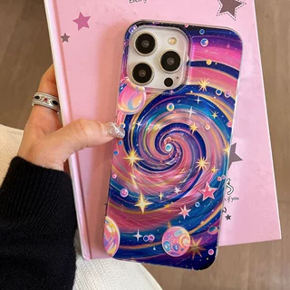 旋涡宇宙大孔适用苹果16手机壳iphone15高级感14炫彩13软边框12p