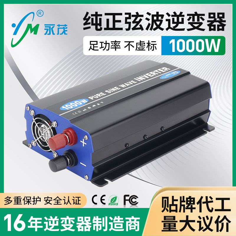 Pure Sine Wave Inverter 1000W 12V/24V/48V/110V to 220V Household Power Outage Treasure Power Supply