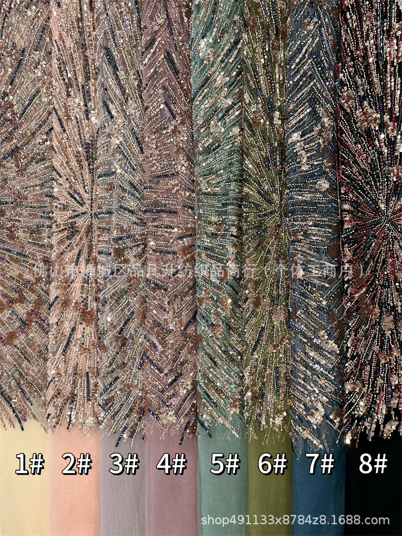 Industria pesada Gaoding serie de lujo vestido de boda de moda fiesta cena tela de ropa de bordado de perlas