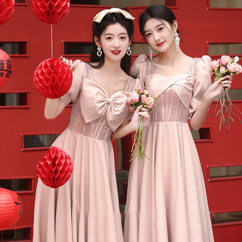 Pink Bridesmaid Dresses 2026 New Spring Collection, Unique Style for Petite Sisters, Suitable for Everyday Wear