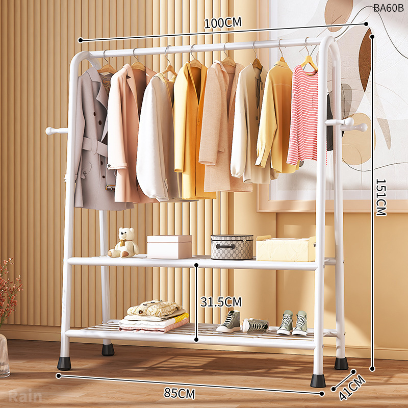 Perchero de dormitorio de piso a techo en negrita Perchero Perchero de dormitorio con barra de ropa simple para el hogar