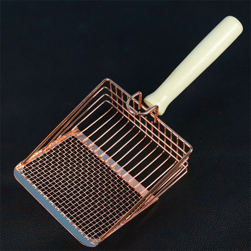 Stainless Steel Metal Large Fine Hole Litter Cat Poop Scoop Tool Cross-Border Hot Sale_voghion.com