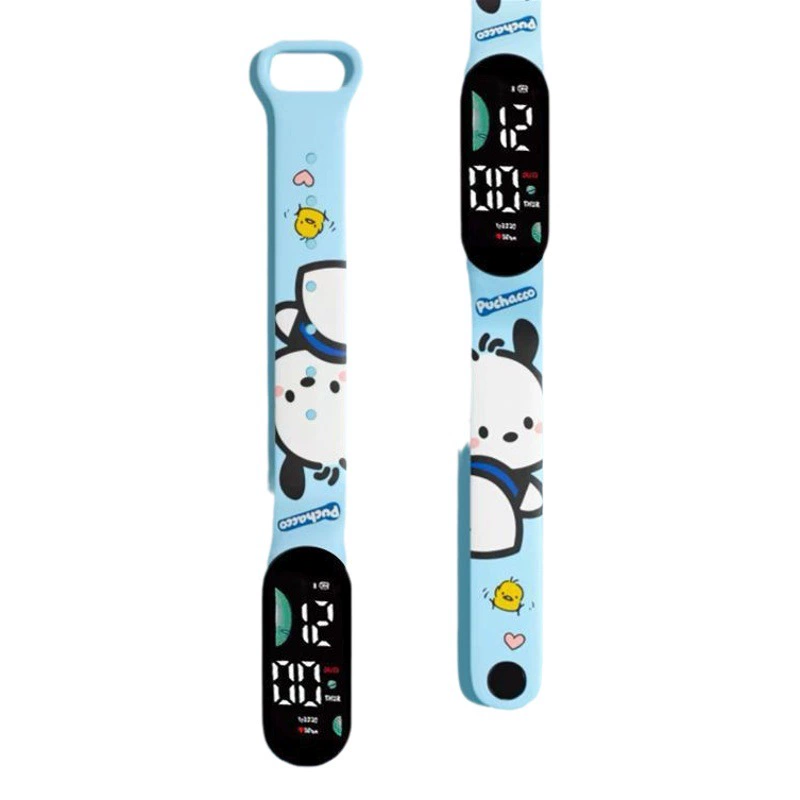 Новые трансграничные цифровые часы Pacha Dog для учащихся начальной школы, милые детские часы, спортивные часы со светодиодной подсветкой и мультяшным принтом