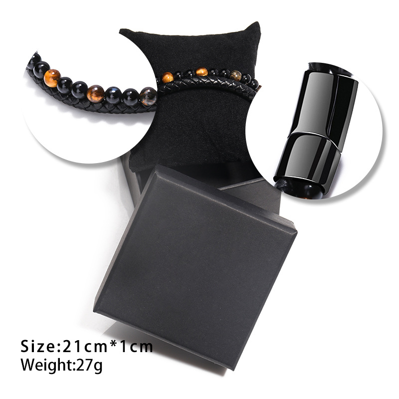 Fashion Geometric Natural Stone Titanium Steel Bracelets display picture 3