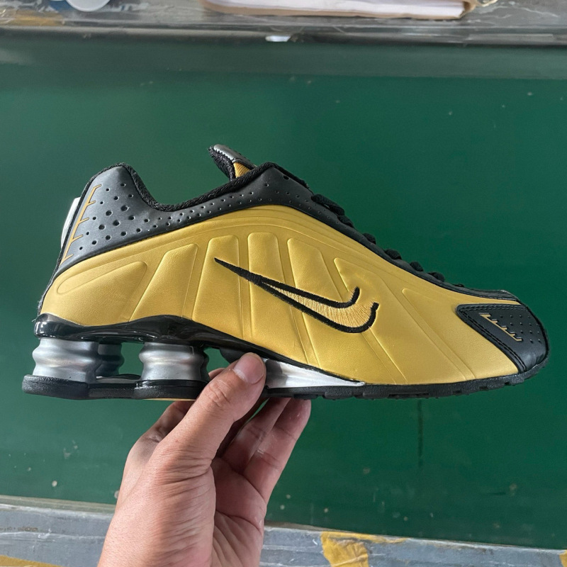 纯原Shox R4气柱弹簧蓝黑银子弹百搭防滑缓震透气休闲运动跑步鞋|undefined