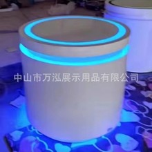 异形圆形展柜展厅中岛台科技感创意发光展台旋转多功能展示柜制作