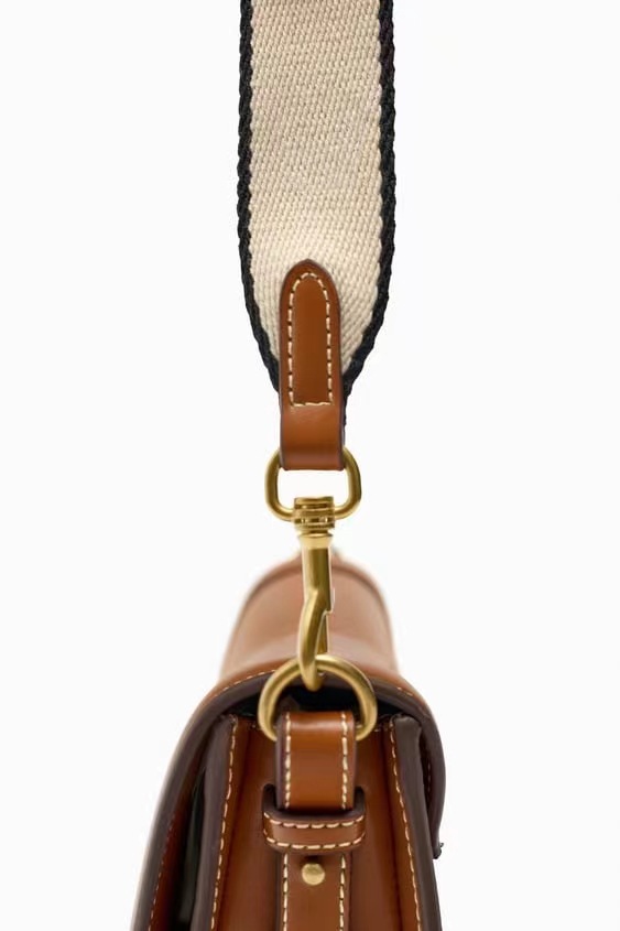 Pu Leather Material Women's Pu Leather Solid Color Classic Style Sewing Thread Semicircle Magnetic Buckle Flip Cover Crossbody Bag