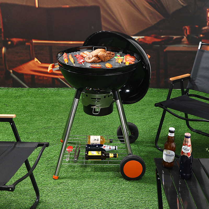 KEYO marca spot parrilla doméstica parrilla de carbón portátil al aire libre parrilla de manzana esmaltada brillante 22 pulgadas