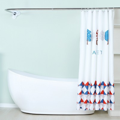 Bathroom Shower Curtain Waterproof Mildew-Proof Punch-Free High-End Privacy Curtain for Toilet Shower Partition Door Curtain
