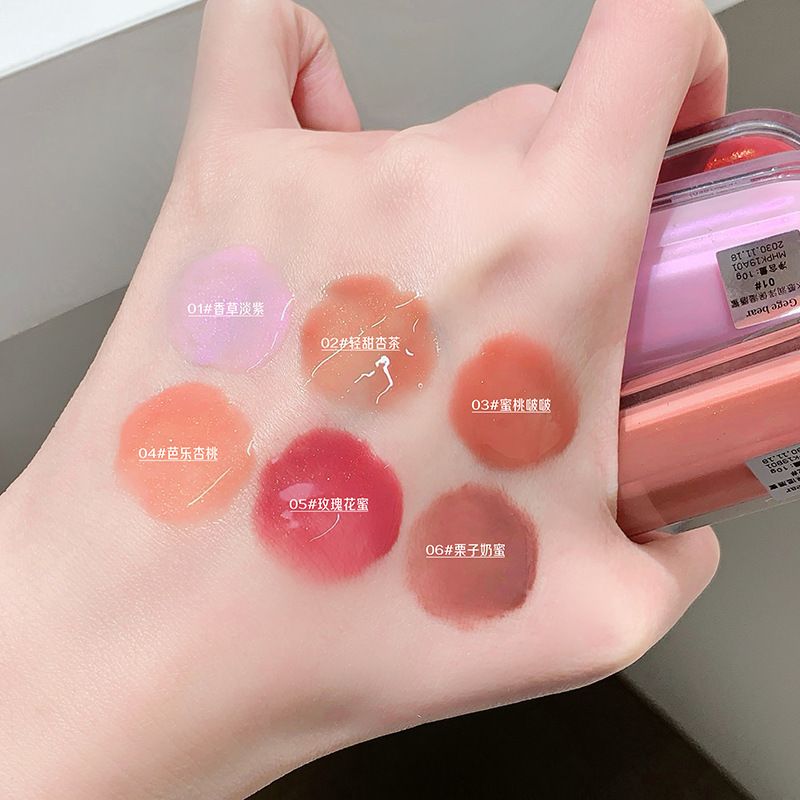 Gege bear agua humidificante, miel labial, pura voluntad, color desnudo, luz acuosa, blanqueamiento y color transfronterizo, esmalte labial para mujeres.