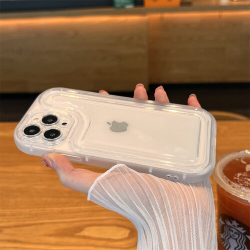 Minimalist air cushion frame anti drop Insta style suitable for iPhone 15 phone case Apple 14 Pro Max transparent 12P soft