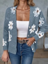 B 69213LFloral pattern button cardigan ����ͼ��Ŧ�ۿ���