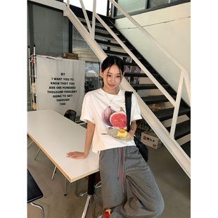 Guangzhou Huang Zheng Korean Style Elastic Waist Casual Loose Pants for Women 2025 Korean Style High Waist Straight Pants 143Ky615
