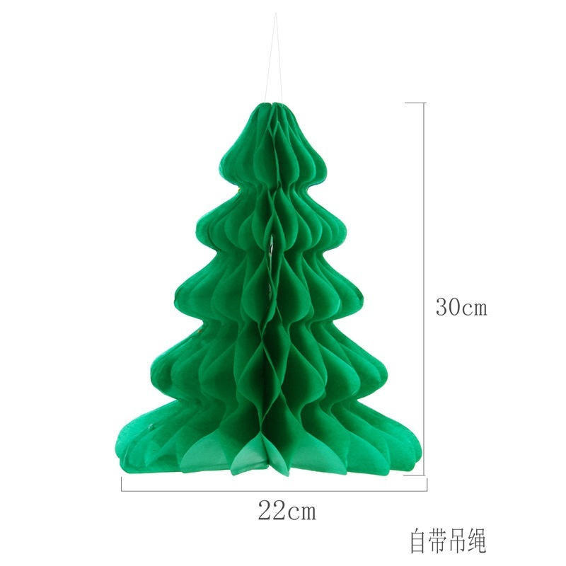 クリスマス創意美陳装飾ハニカム紙ストラップ松樹紅帽置物スパイラル店学校配置|undefined