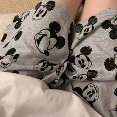 グレーミッキー夏パジャマ薄いショーツ和風甘いかわいい漫画ホームパンツプラスサイズ女の子パジャマ