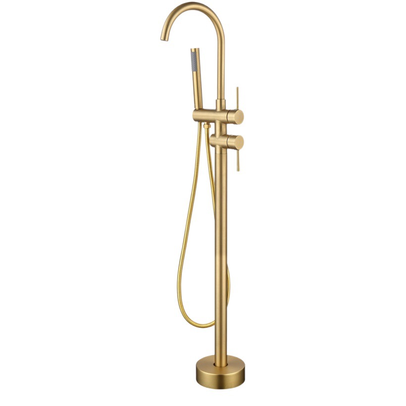 Grifo de bañera de comercio exterior de pie, juego de ducha vertical de cobre, ducha de ingeniería de hotel fría y caliente, suministro directo transfronterizo al por mayor