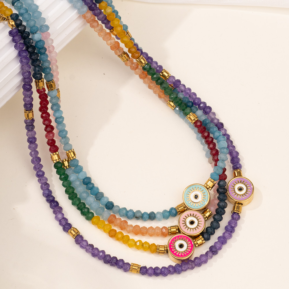 20g Weight Titanium Steel Pendant Material Necklace Classification Natural Stone Chain Material Beaded Chain Chain Type 1 Piece Quantity Holiday, Daily Occasion 304 Stainless Steel, natural stone Material Round Pattern All Seasons Season Women's Gender Vacation, Classic Style Style Vacation Classic Style Round 304 Stainless Steel Natural Stone Beaded Chain Necklace In Bulk 4
