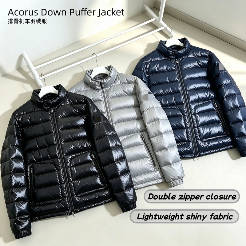 Mengkou Acorus Lightweight Motorcycle-Style down Jacket, Unisex, Glossy and Stylish Classic Quilted Coat Mengkou Acorus Lightweight Motorcycle-Style down Jacket, Unisex, Glossy and Stylish Classic Quilted Coat