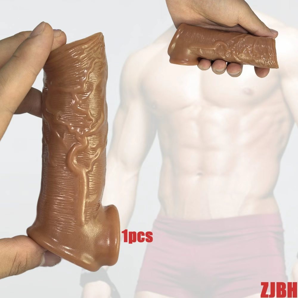 Silicone Extended Penis Condom, Artificial Dildo Condom, Anti-Falling, Long-Lasting Delayed Condom, Couple's Fun Use