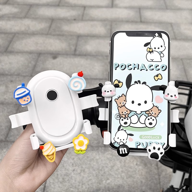 Electric Vehicle Motorcycle Mobile Phone Holder Cute Cartoon Battery Vehicle Riding Takeaway Rider Navigation Holder Shockproof