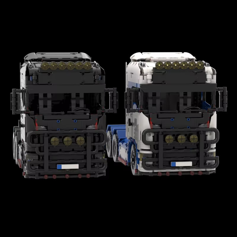 1:16 ビルディングブロックおもちゃ MOC-770S 重量エンジニアリングコンテナ DIY 組立モデルフラットベッドトレーラートラックヘッド|undefined