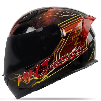 Motosiklet kaskı (dəbilqə): supply motorcycle helmet summer - red-lightning-black-m