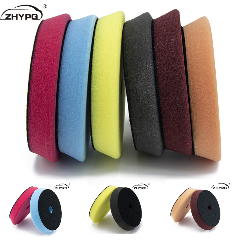 5寸6寸T型斜面海绵轮DA机海绵盘背绒镜面还原盘抛光棉海绵盘抛光