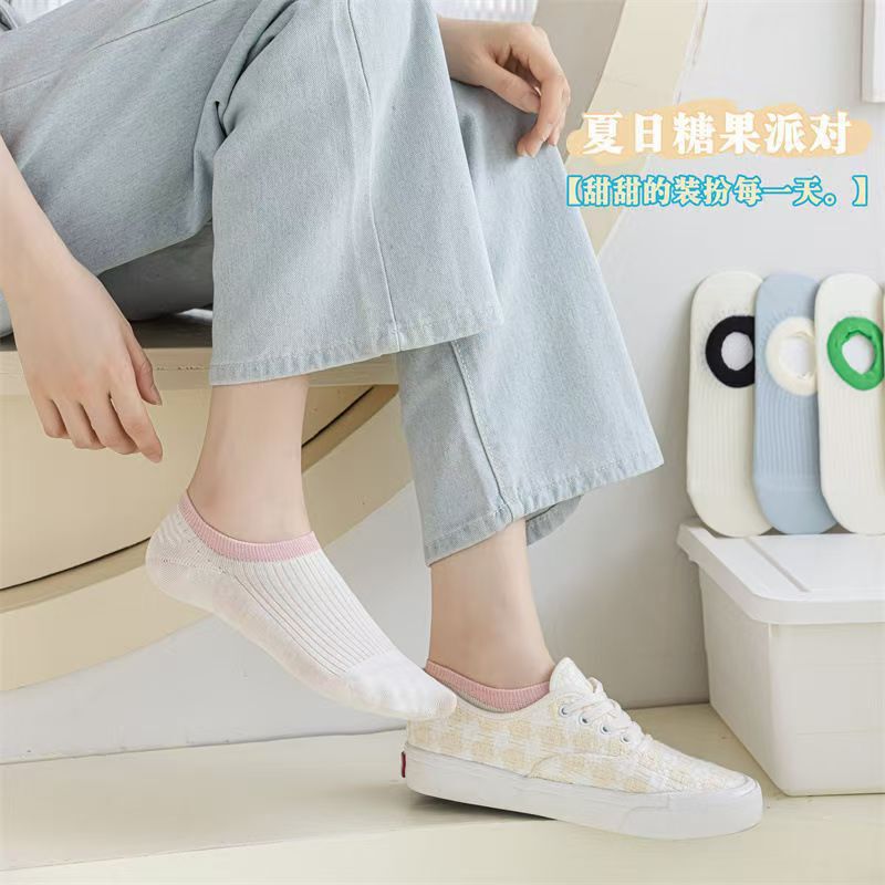 女性用ソックス、夏用薄手ボートソックス、ドーパミンキャンディー女性用ソックス、浅い口の見えないソックス、ベビー用多用途ショートソックス|undefined