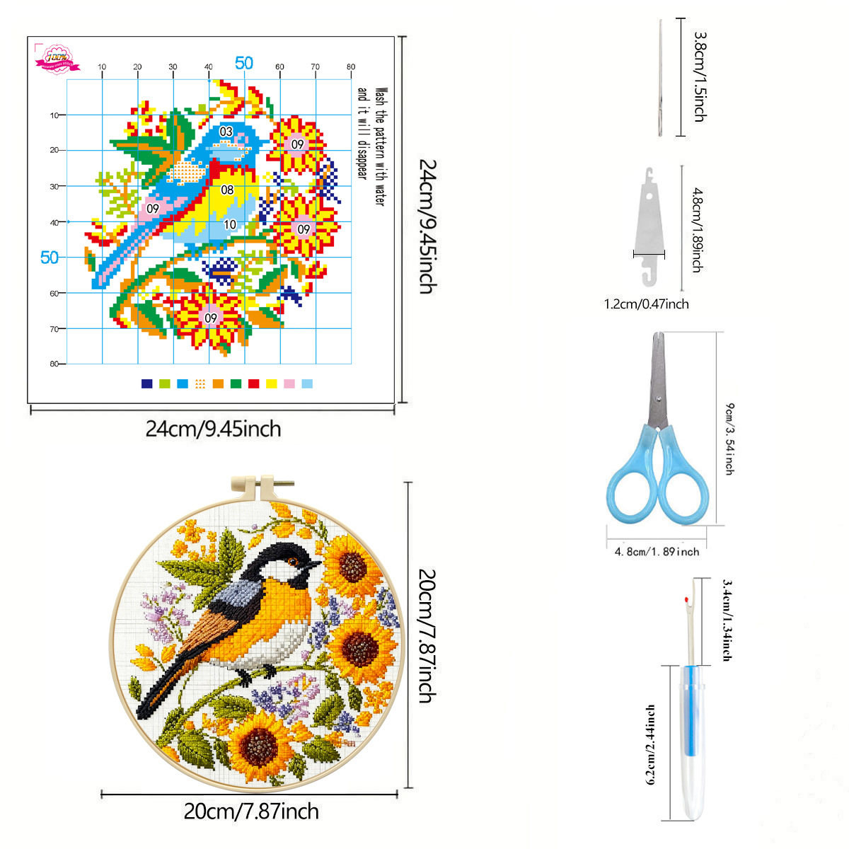 Amazon venta caliente de flores de bordado cruzado animal pequeño conjunto de cuatro piezas pequeño simple DIY conjunto de bordado cruzado decoración image 3