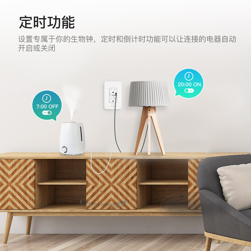 WIFI Tuya smart home socket US standard double plug app timing USB+typec partition remote control smart socket