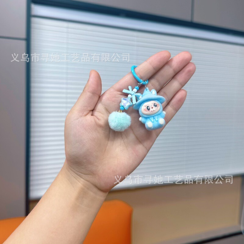 植毛ラブブ人形3歳キーホルダーペンダントクロスボーダーかわいい人形DIYアクセサリー携帯電話アクセサリーペンダント|undefined