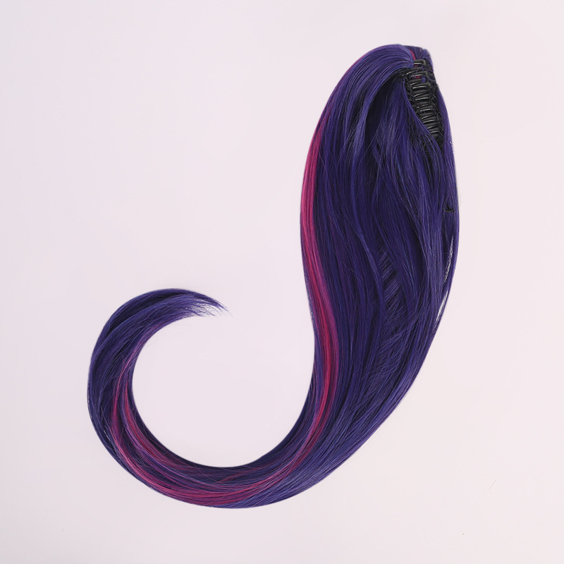 [Qifei] mi hijo Xingye amor cos simulación del cuero cabelludo peluca superior resalte especial azul y púrpura Largo