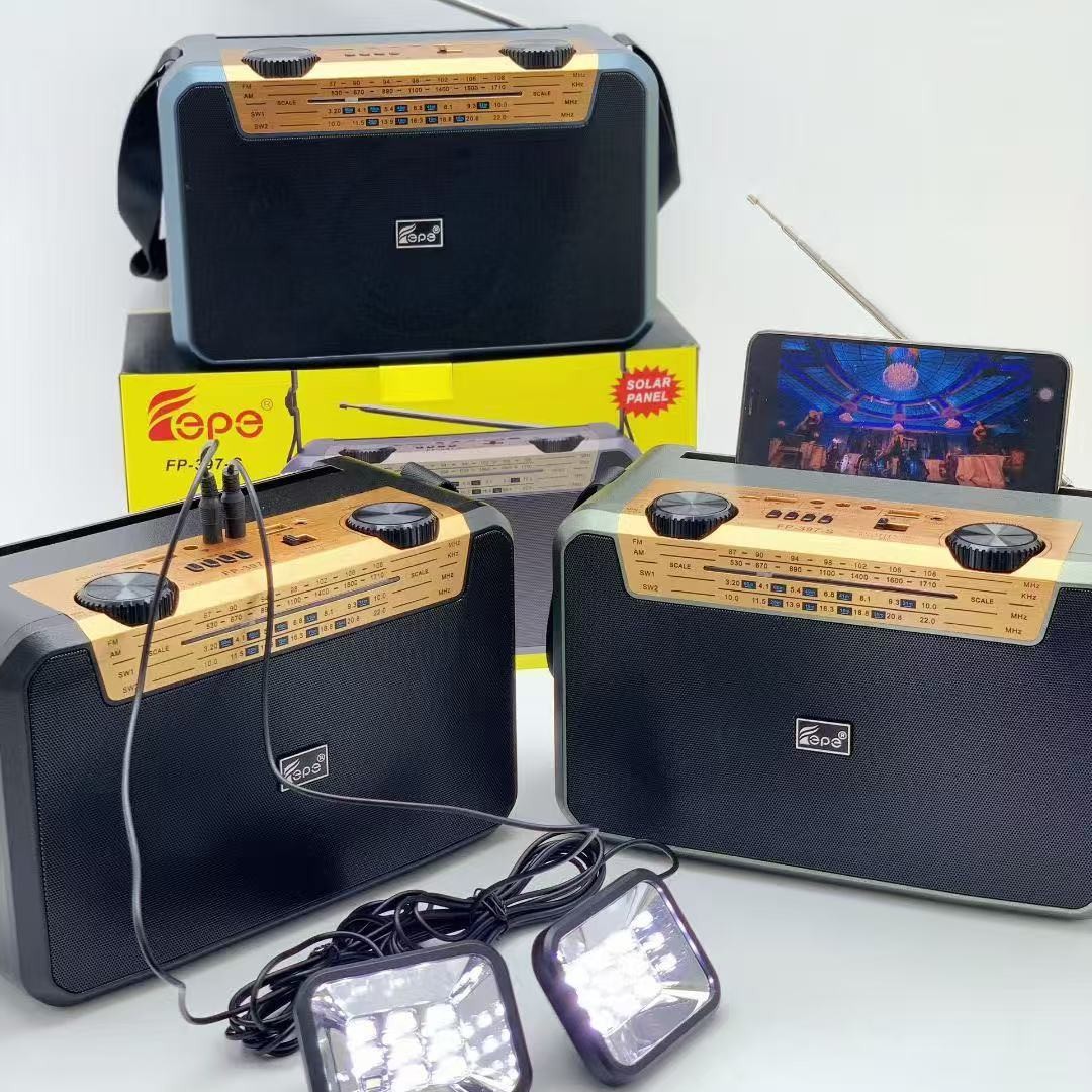fp-397-s cross-border wireless solar bluetooth audio outdoor dual emergency led lights muitiband radio speakers