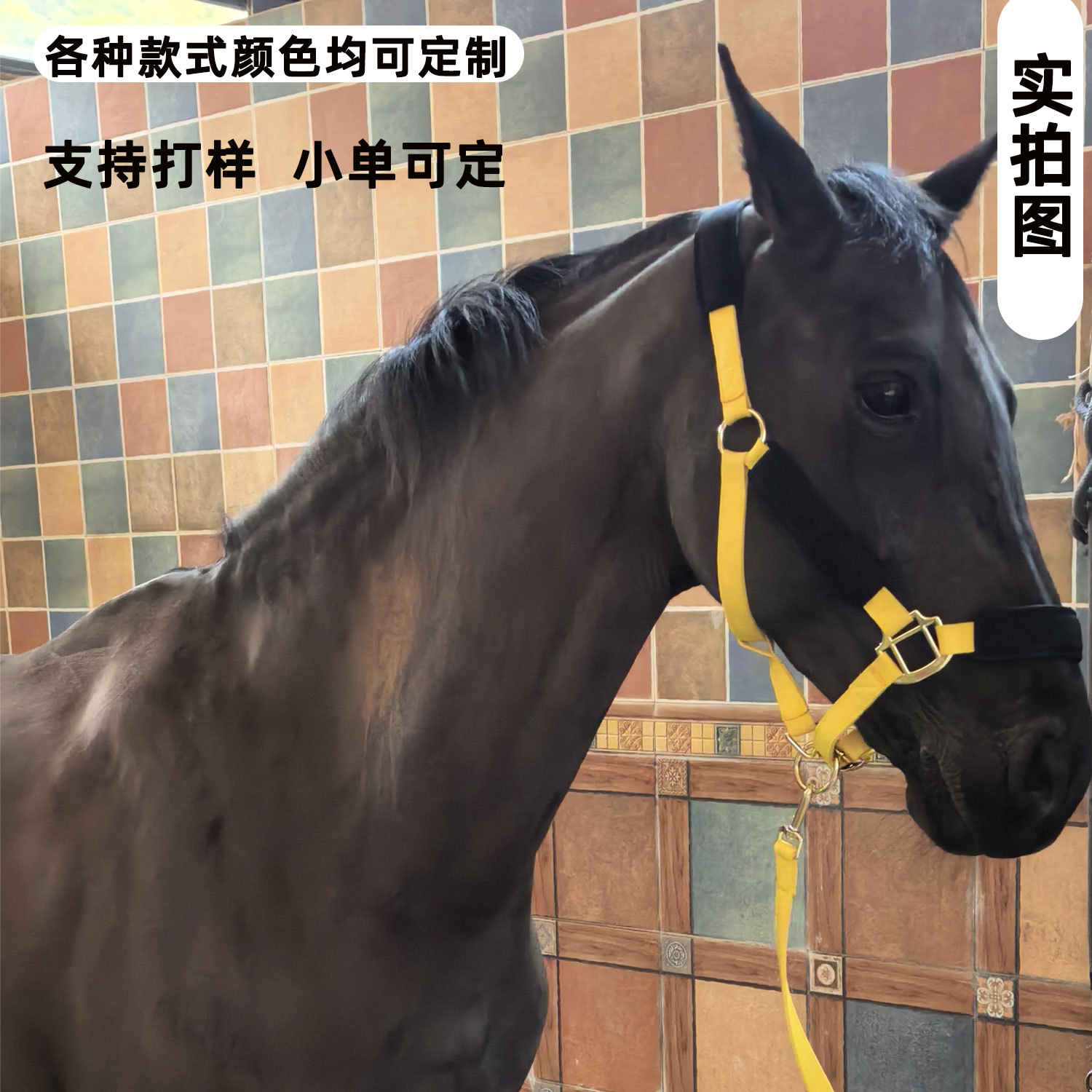 El procesamiento de material de costura de automóvil personalizado no es fácil de romper la cabeza de la jaula LOGO equipo equestre pequeño pedido fijable arnés de caballo antideslizante quilting image 5