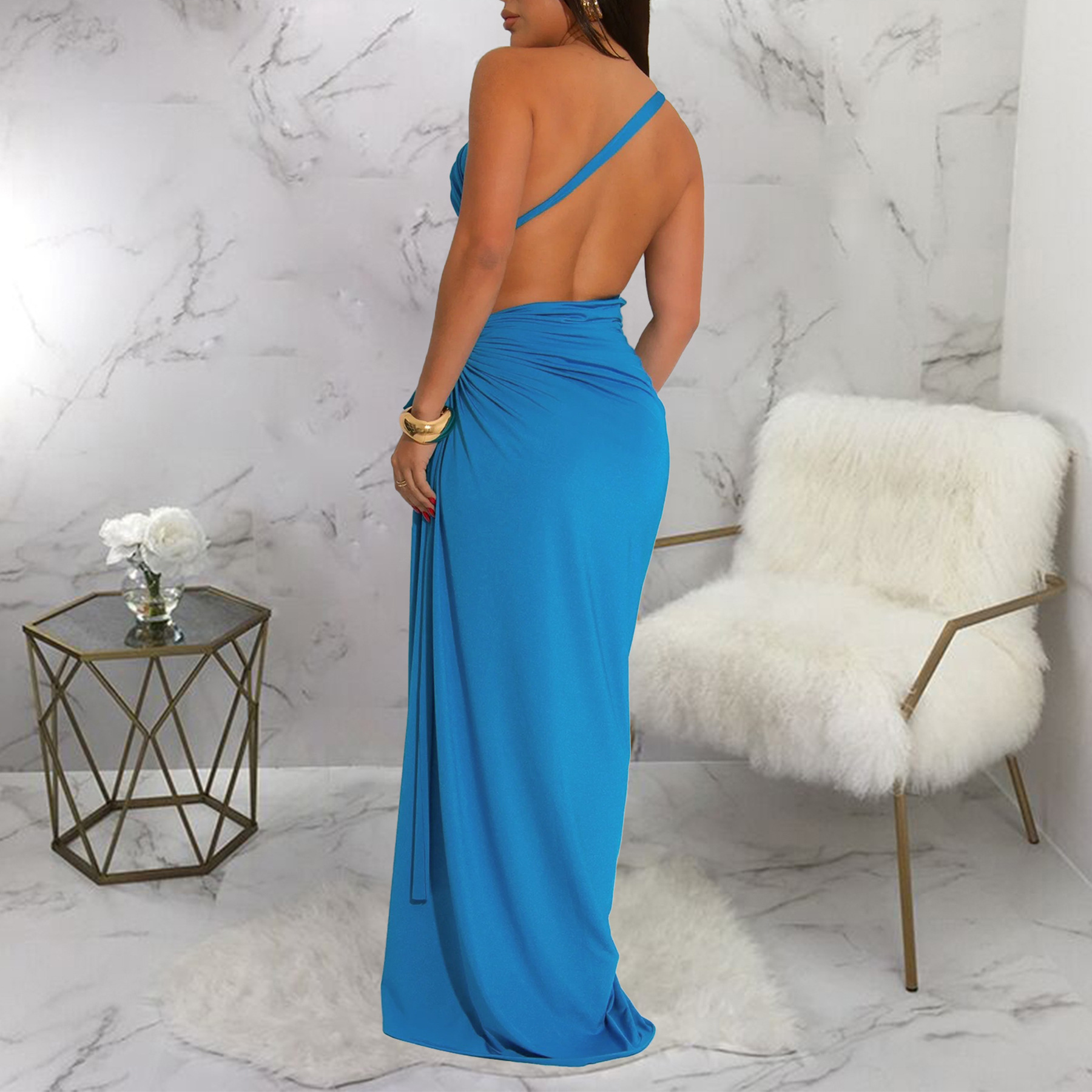345g Weight Maxi Long Dress Dress Length Type Sleeveless Sleeve Length Sheath Dress Dresses Type Polyester Fabric Type High Waist Waist Line Banquet, Cocktail Party Occasion Strapless, Oblique collar Neckline Slim Fit Type Solid Color Pattern Summer Season Women's Gender Sexy, Streetwear Style Wholesale Women's Sexy Streetwear Solid Color Banquet Cocktail Party Strapless Oblique Collar Sleeveless Sheath Dress 28