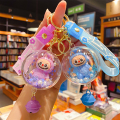 アニメの爆発的なロッキング布のキーホルダーがかわいいlabubu泡珠かばん自動車の小さなペンダント