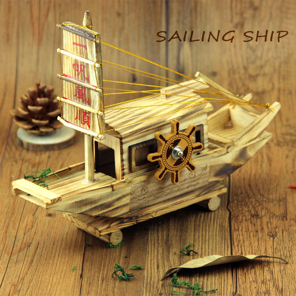 music wooden realistic ship model