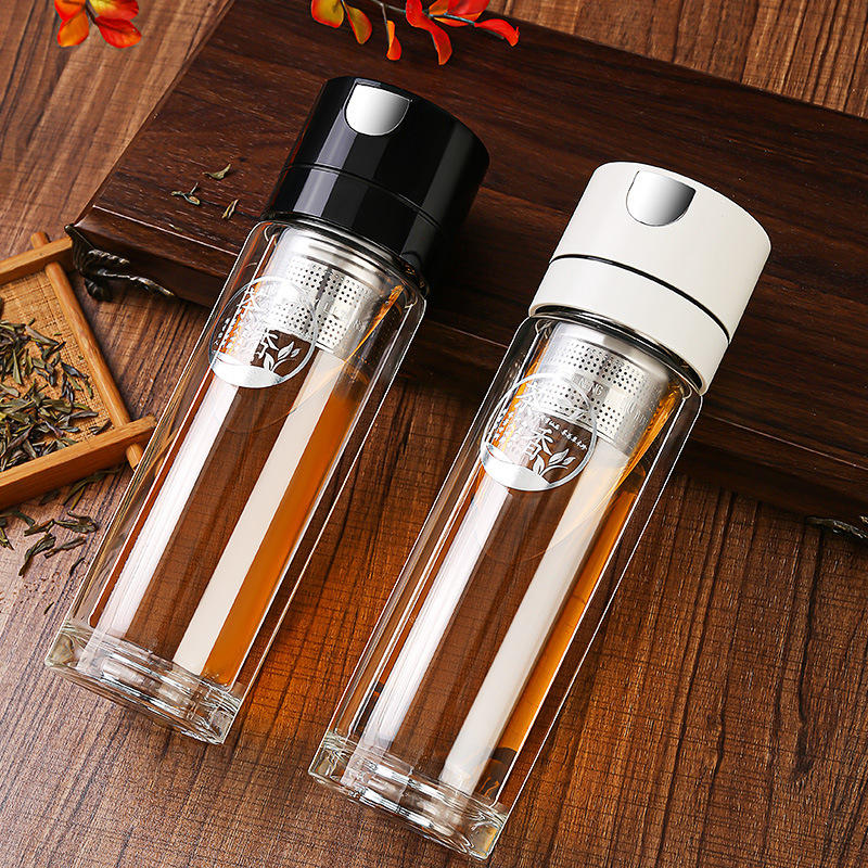 高颜值茶水分离泡茶杯过滤加厚水杯耐高温便携茶水杯双层玻璃杯子|undefined